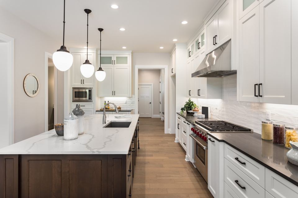 Kitchen sink with room below for an under-sink water filter system